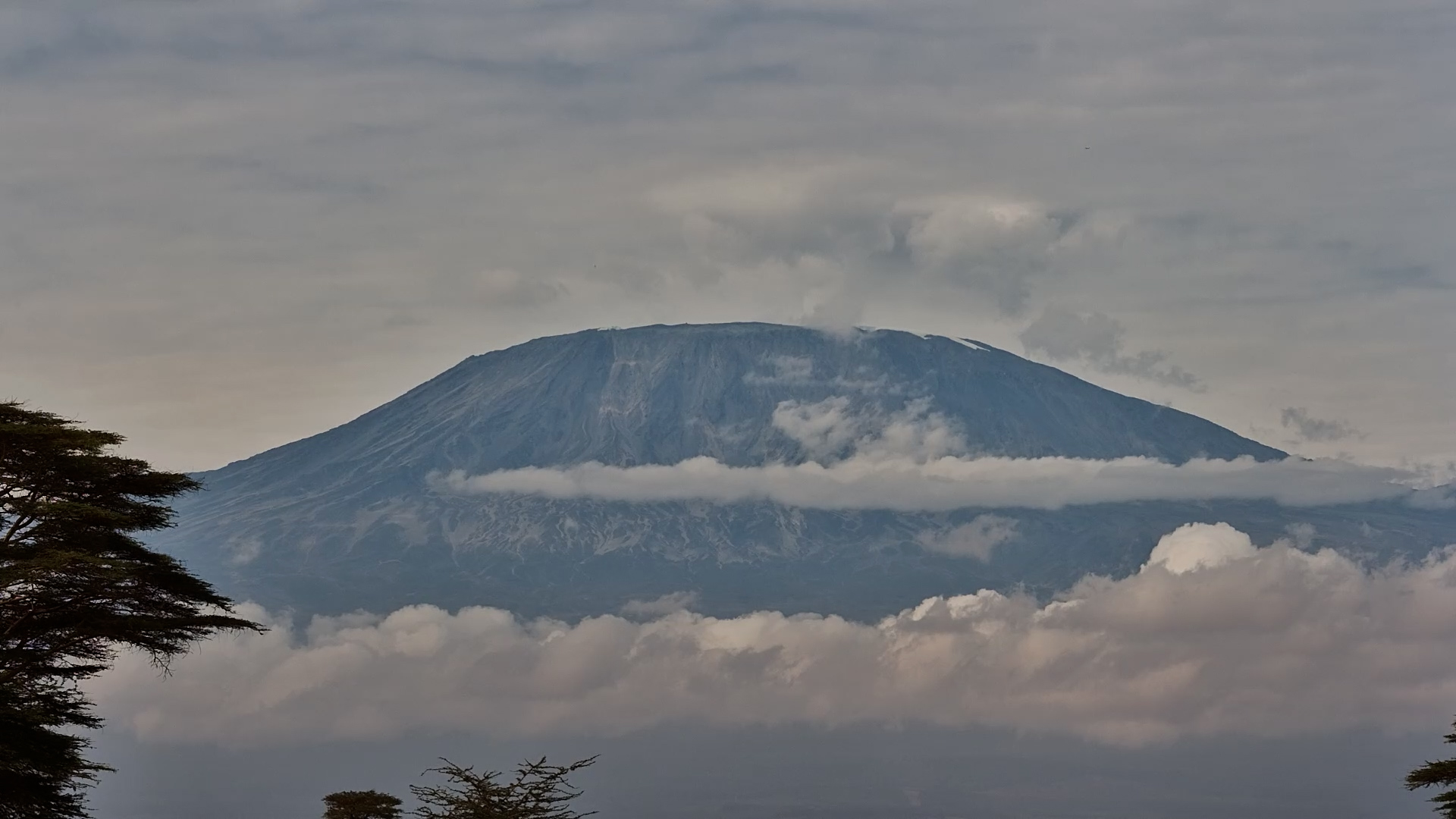 Clouds Sweep Past Kilimanjaro