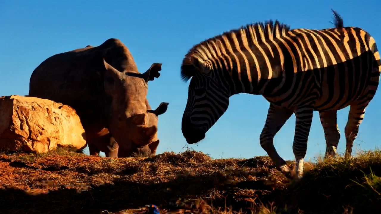 Rhinos Take Control of the Feeding Area