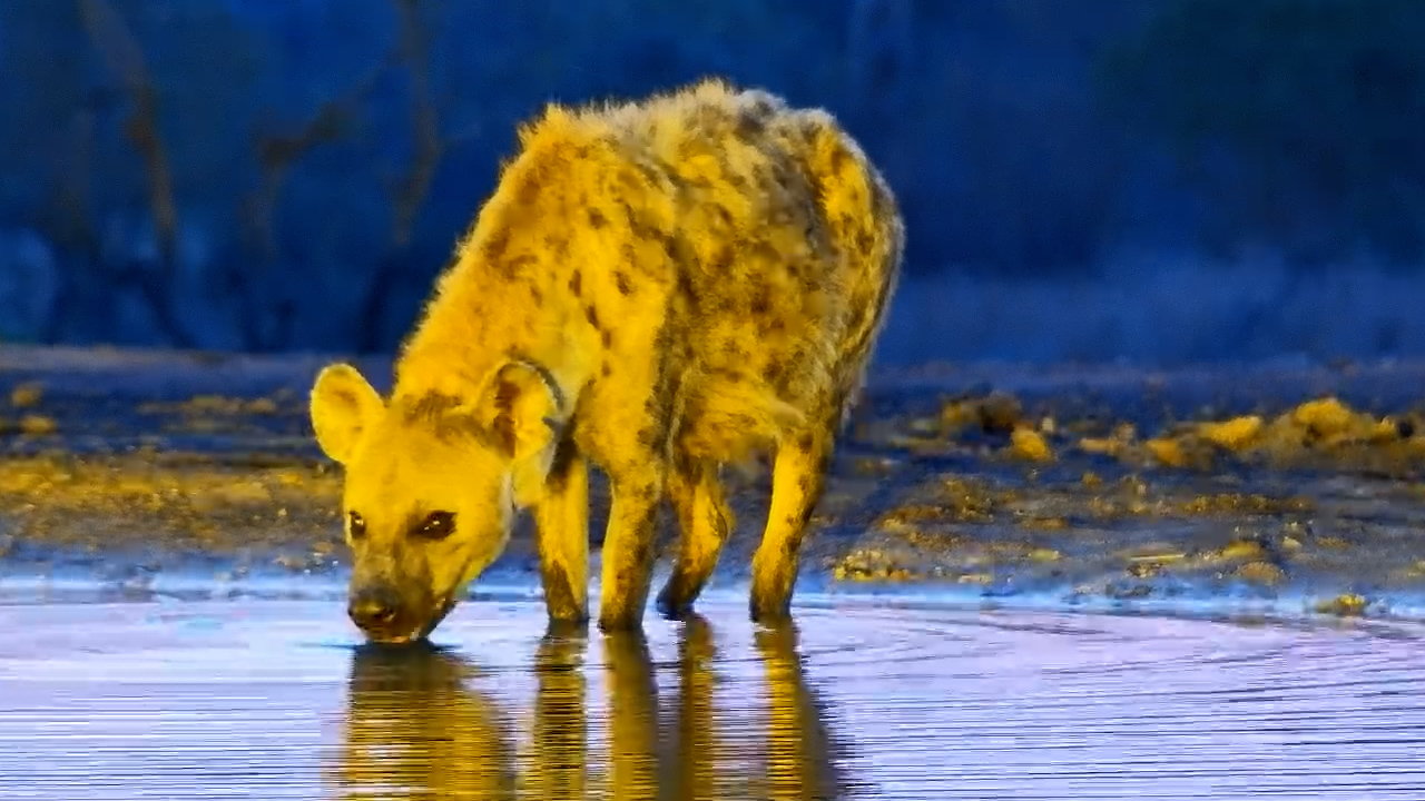 Early Riser! Spotted Hyena Visits as the Sky Turns Pink