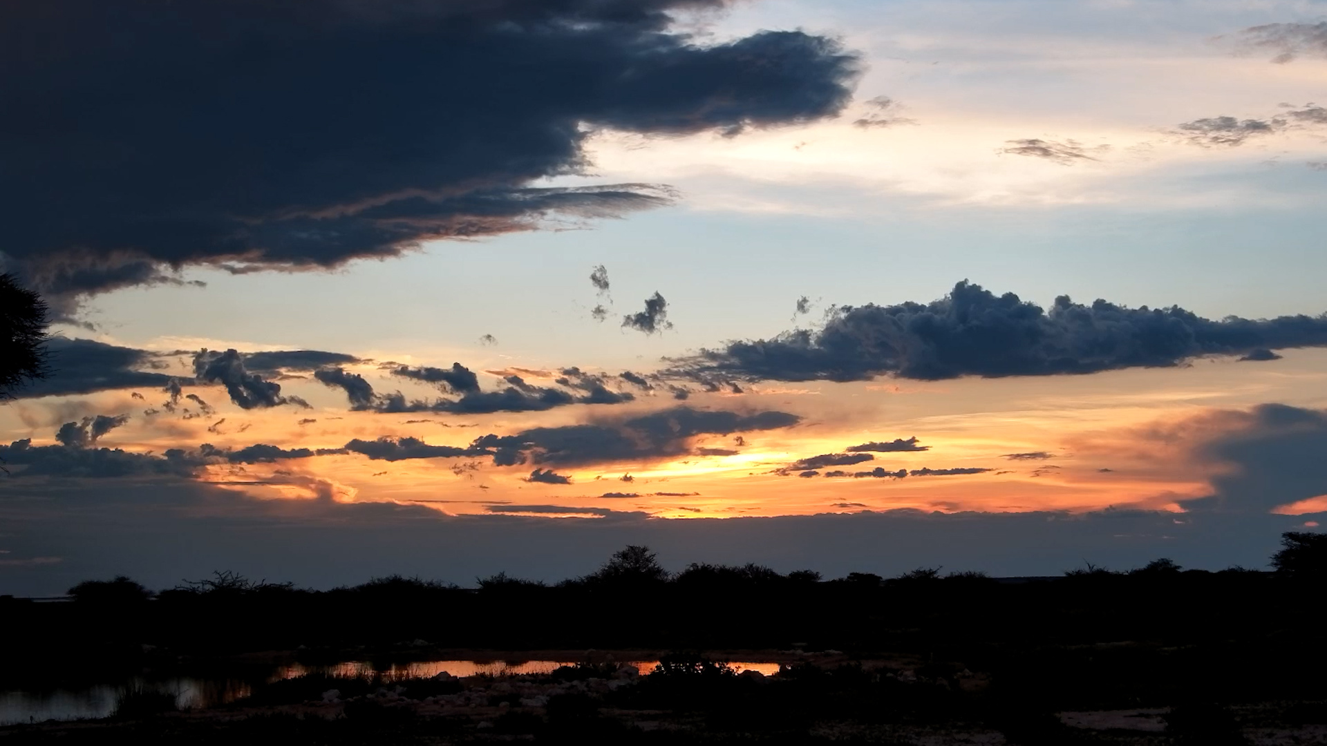 Dramatic Sunset Clouds Over Onguma