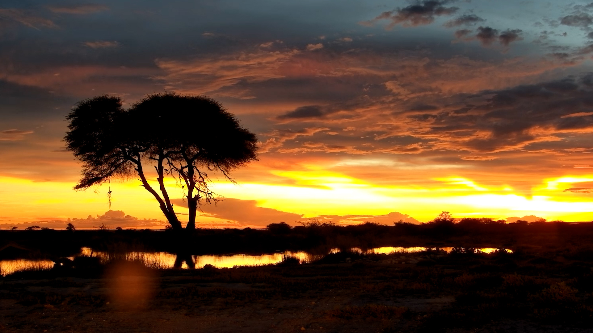 Peaceful Sunset Over Onguma The Fort